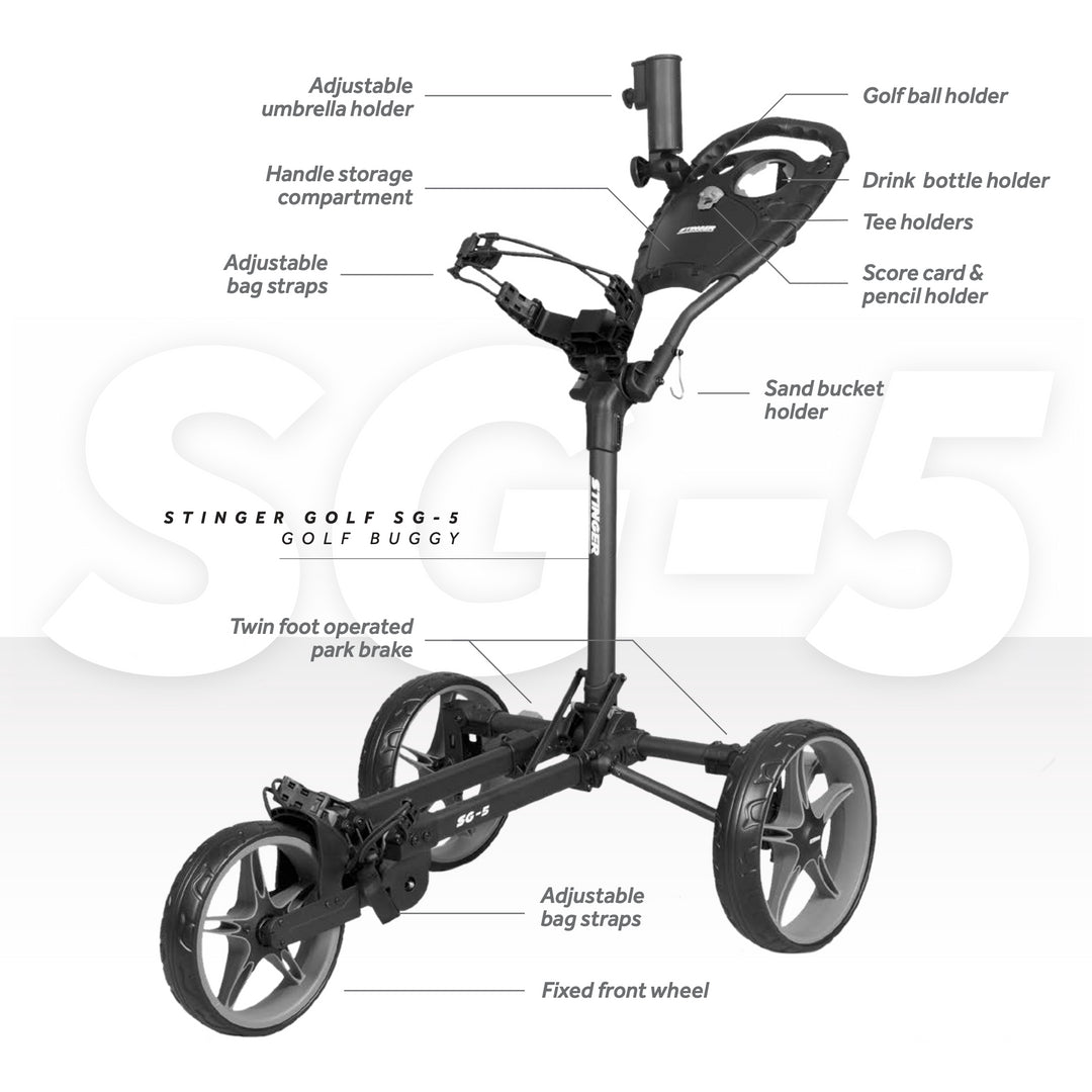 Vogue Concourse Golf Buggy Stinger SG-5 Push Buggy – E-Ride